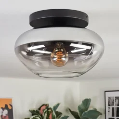 hofstein Mertola Plafonnier, Boule lumineuse Clair, Fumé, 1 lumière