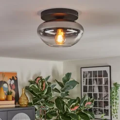 hofstein Mertola Plafonnier, Boule lumineuse Clair, Fumé, 1 lumière