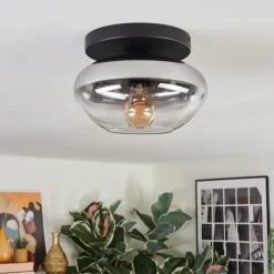 hofstein Mertola Plafonnier, Boule lumineuse Clair, Fumé, 1 lumière