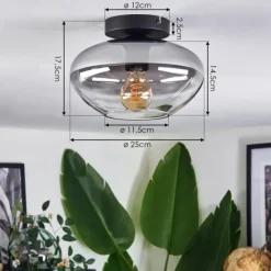 Suspension Verre Fumé-hofstein Mertola Plafonnier Chrome, Fumé, 1 lumière