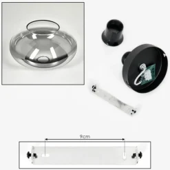 Suspension Verre Fumé-hofstein Mertola Plafonnier Chrome, Fumé, 1 lumière