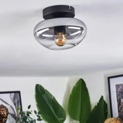 hofstein Mertola Plafonnier Chrome, Fumé, 1 lumière