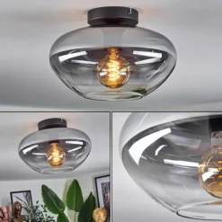 Suspension Verre Fumé-hofstein Mertola Plafonnier Clair, Fumé, 1 lumière