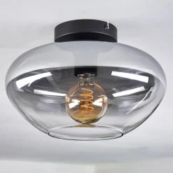 Suspension Verre Fumé-hofstein Mertola Plafonnier Clair, Fumé, 1 lumière