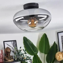 Suspension Verre Fumé-hofstein Mertola Plafonnier Clair, Fumé, 1 lumière
