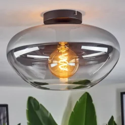 hofstein Mertola Plafonnier Clair, Fumé, 1 lumière