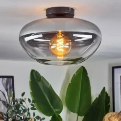 hofstein Mertola Plafonnier Clair, Fumé, 1 lumière