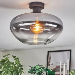 Suspension Verre Fumé-hofstein Mertola Plafonnier Clair, Fumé, 1 lumière