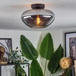 Suspension Verre Fumé-hofstein Mertola Plafonnier Fumé, 1 lumière