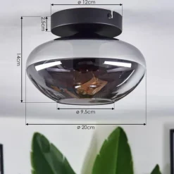 hofstein Mertola Plafonnier Fumé, 1 lumière