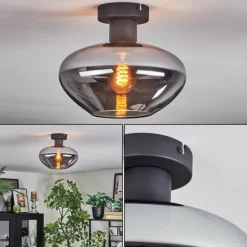 hofstein Mertola Plafonnier Fumé, 1 lumière