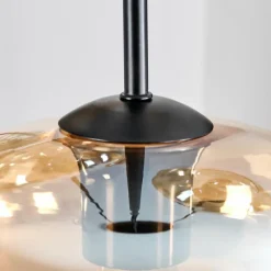 hofstein Mertola Suspension, Boule lumineuse Noir, 3 lumières