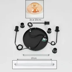 hofstein Mertola Suspension, Boule lumineuse Noir, 3 lumières