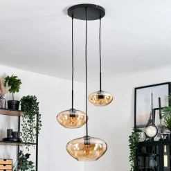 hofstein Mertola Suspension, Boule lumineuse Noir, 5 lumières
