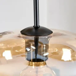 hofstein Mertola Suspension, Boule lumineuse Noir, 3 lumières