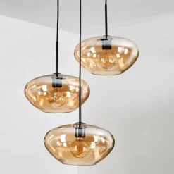 hofstein Mertola Suspension, Boule lumineuse Noir, 3 lumières