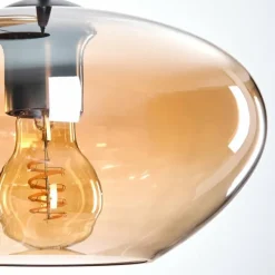 hofstein Mertola Suspension, Boule lumineuse Noir, 3 lumières