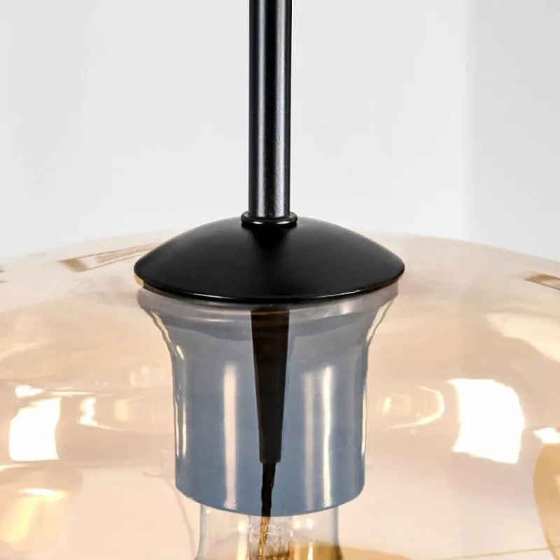 hofstein Mertola Suspension, Boule lumineuse Noir, 3 lumières