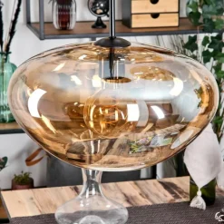 hofstein Mertola Suspension, Boule lumineuse Noir, 3 lumières