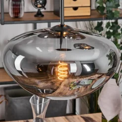 hofstein Mertola Suspension, Boule lumineuse Noir, 3 lumières