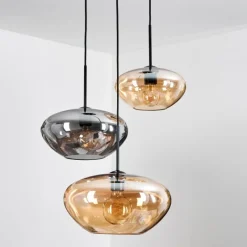 hofstein Mertola Suspension, Boule lumineuse Noir, 3 lumières