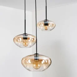 hofstein Mertola Suspension, Boule lumineuse Noir, 3 lumières