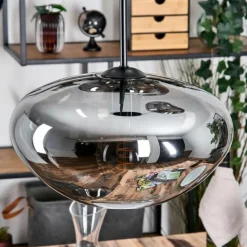 hofstein Mertola Suspension, Boule lumineuse Noir, 3 lumières