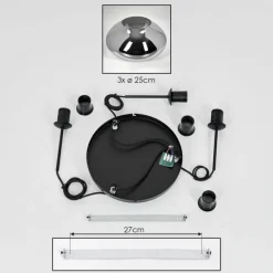 hofstein Mertola Suspension, Boule lumineuse Noir, 3 lumières