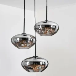 hofstein Mertola Suspension, Boule lumineuse Noir, 3 lumières