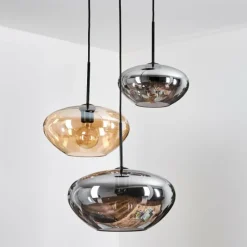 hofstein Mertola Suspension, Boule lumineuse Noir, 3 lumières