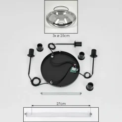 hofstein Mertola Suspension, Boule lumineuse Noir, 3 lumières