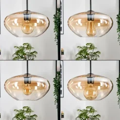 hofstein Mertola Suspension, Boule lumineuse Noir, 3 lumières