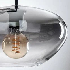 hofstein Mertola Suspension, Boule lumineuse Noir, 3 lumières