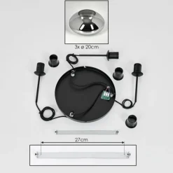 hofstein Mertola Suspension, Boule lumineuse Noir, 3 lumières