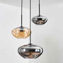 hofstein Mertola Suspension, Boule lumineuse Noir, 3 lumières