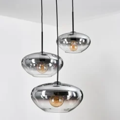 hofstein Mertola Suspension, Boule lumineuse Noir, 3 lumières