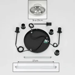 hofstein Mertola Suspension, Boule lumineuse Noir, 3 lumières