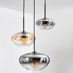 hofstein Mertola Suspension, Boule lumineuse Noir, 3 lumières