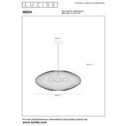 Lampes Vintages & Rétros-Luminaires Lucide MESH Suspension Noir, 3 lumières