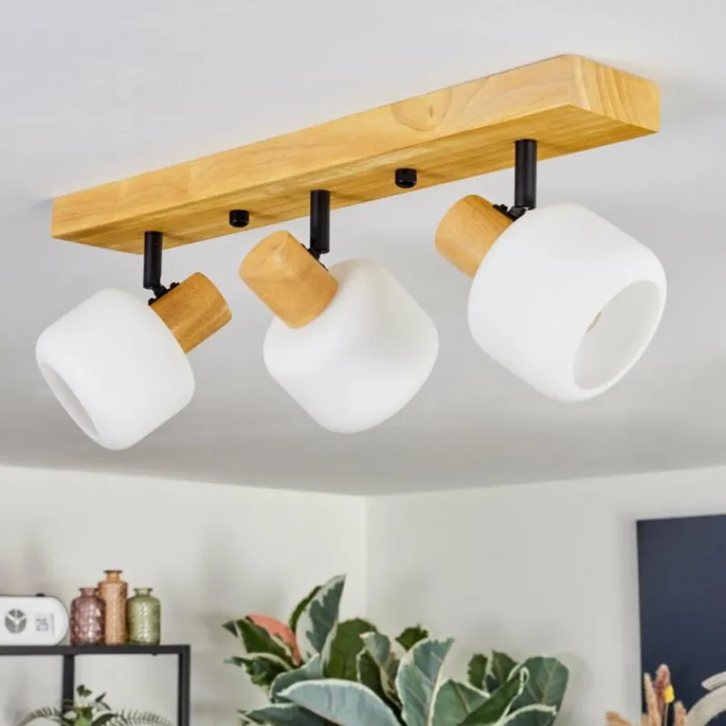 Luminaires Scandinaves-hofstein Miguas Plafonnier Chrome, Écru, Noir, 3 lumières