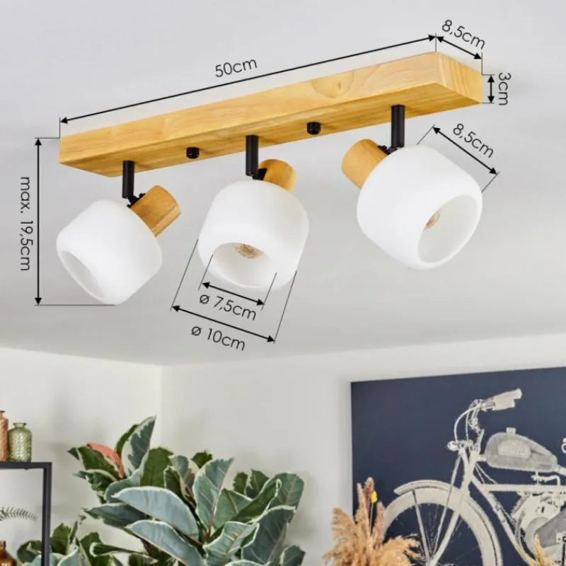 Luminaires Scandinaves-hofstein Miguas Plafonnier Chrome, Écru, Noir, 3 lumières