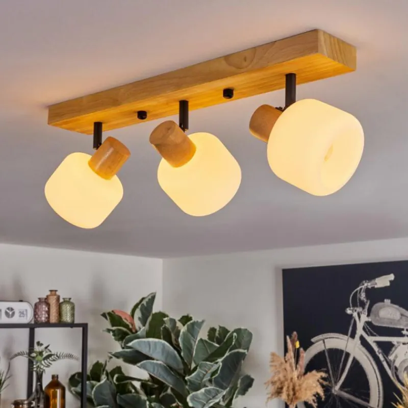 Luminaires Scandinaves-hofstein Miguas Plafonnier Chrome, Écru, Noir, 3 lumières