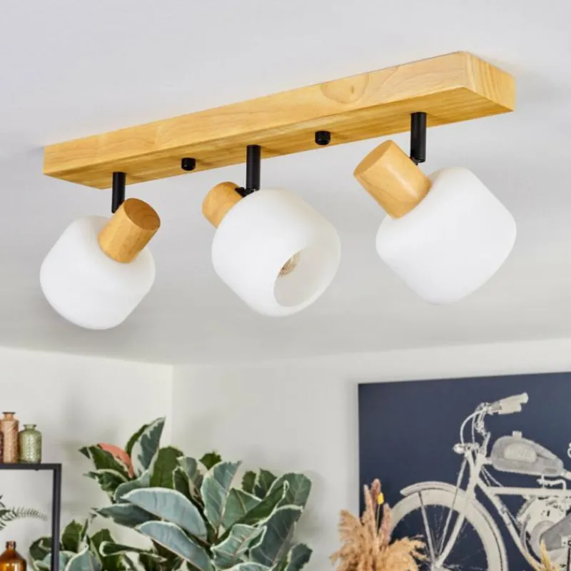 Luminaires Scandinaves-hofstein Miguas Plafonnier Chrome, Écru, Noir, 3 lumières