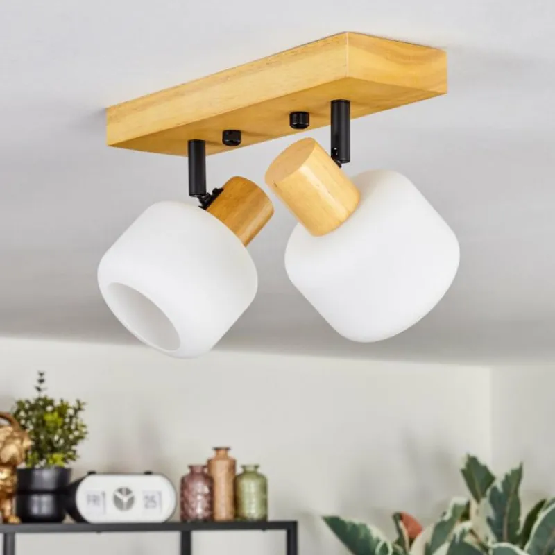 Luminaires Scandinaves-hofstein Miguas Plafonnier Écru, Noir, 2 lumières