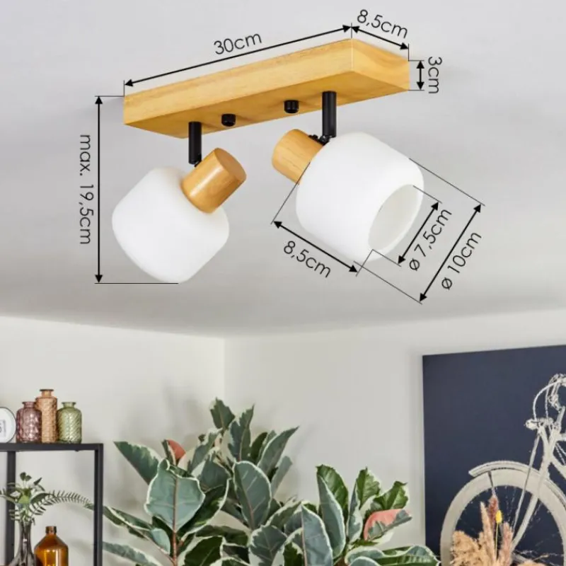 Luminaires Scandinaves-hofstein Miguas Plafonnier Écru, Noir, 2 lumières