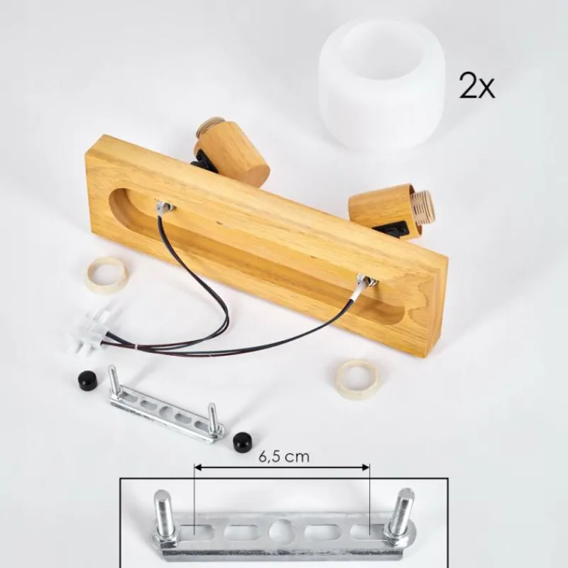 Luminaires Scandinaves-hofstein Miguas Plafonnier Écru, Noir, 2 lumières