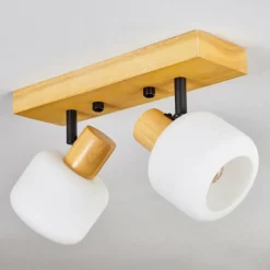 Luminaires Scandinaves-hofstein Miguas Plafonnier Écru, Noir, 2 lumières