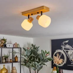 Luminaires Scandinaves-hofstein Miguas Plafonnier Écru, Noir, 2 lumières