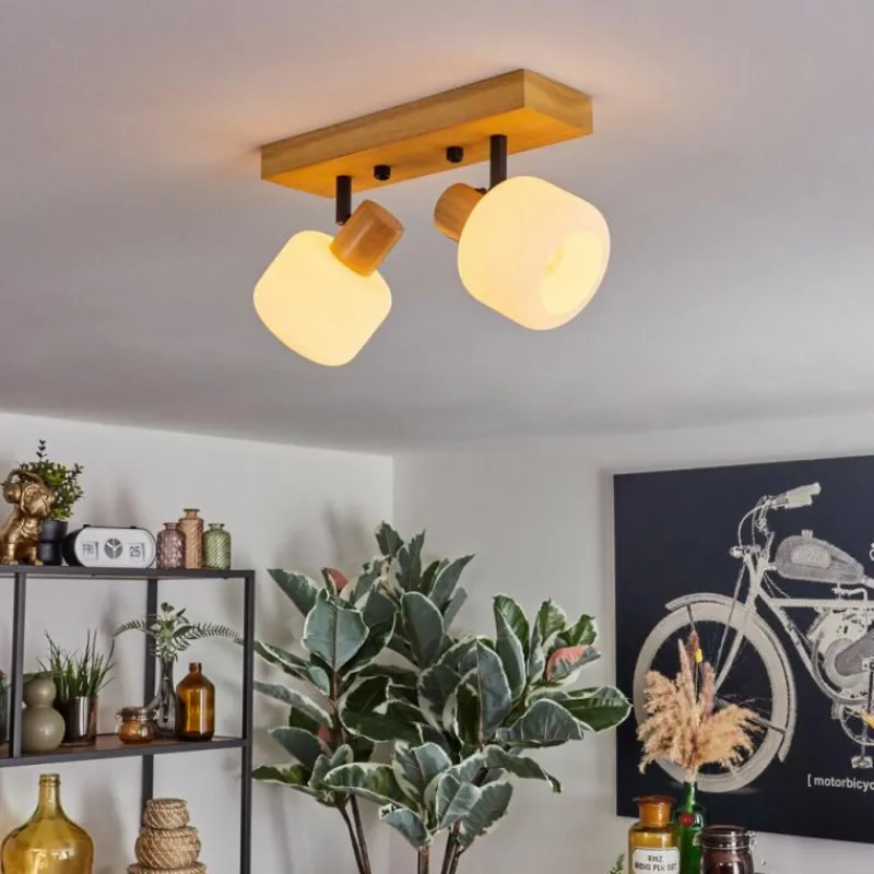 Luminaires Scandinaves-hofstein Miguas Plafonnier Écru, Noir, 2 lumières