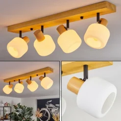 Luminaires Scandinaves-hofstein Miguas Plafonnier Écru, Noir, 4 lumières
